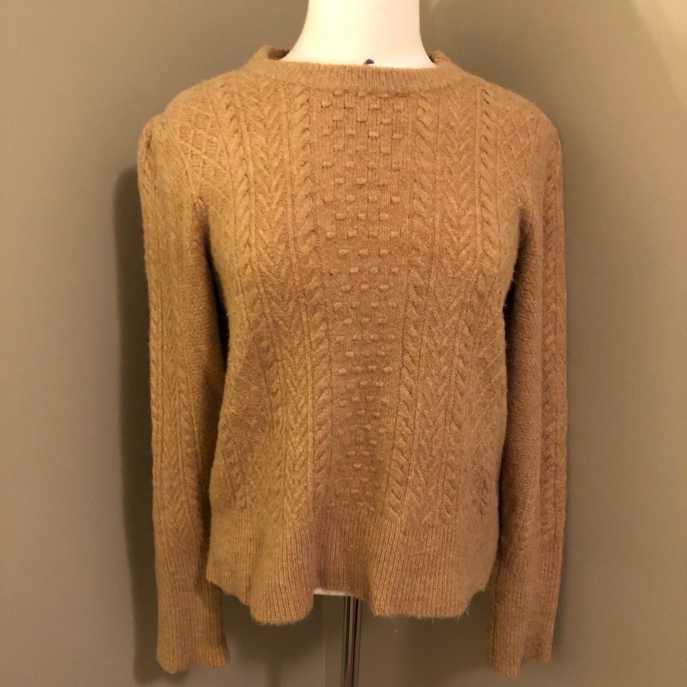 JCrew Cable Knit Sweater Brown Size Large